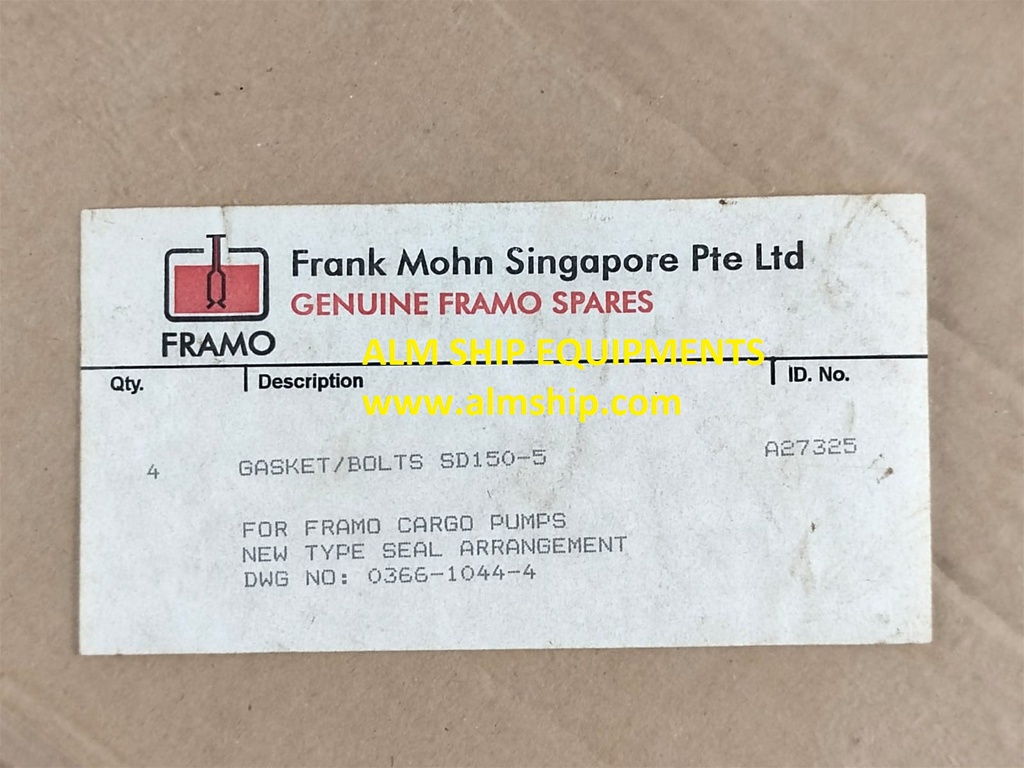 FRAMO GASKET/BOLTS