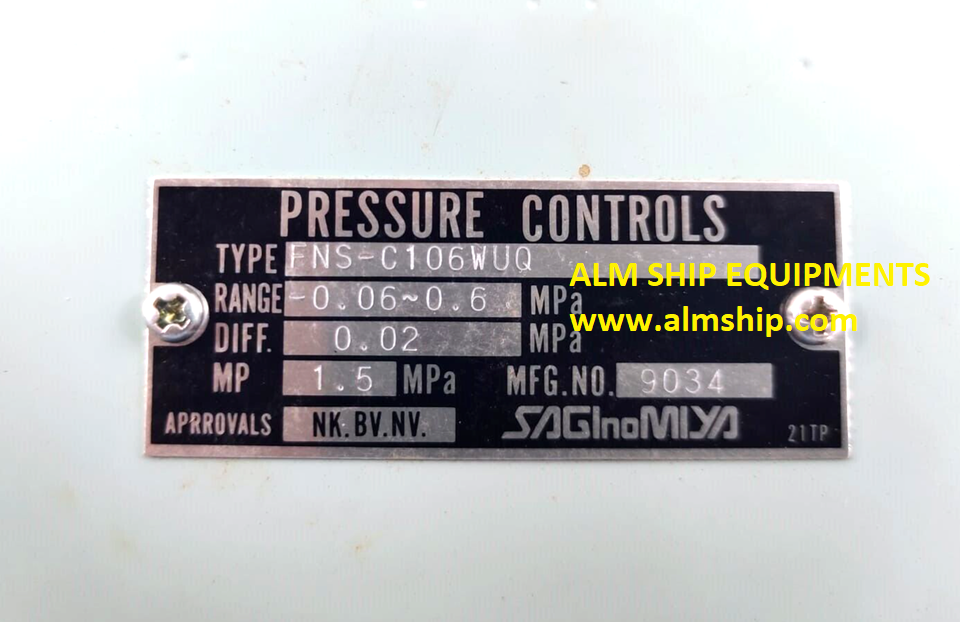 Saginomiya FNS-C106WUQ Pressure Controls