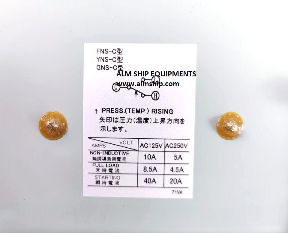 Saginomiya YNS-C106WGQ013 Pressure Controls