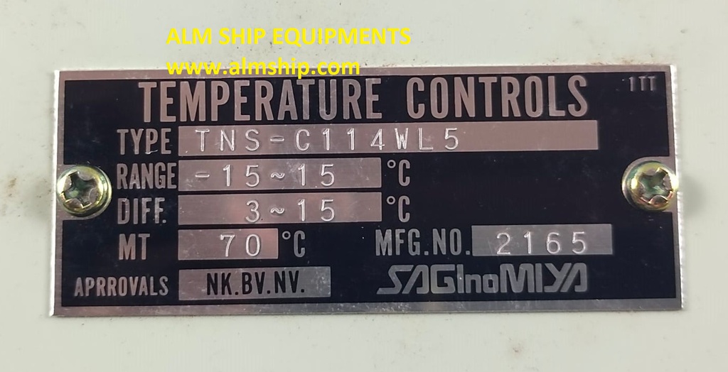 Saginomiya TNS-C114WL5 Temperature Control