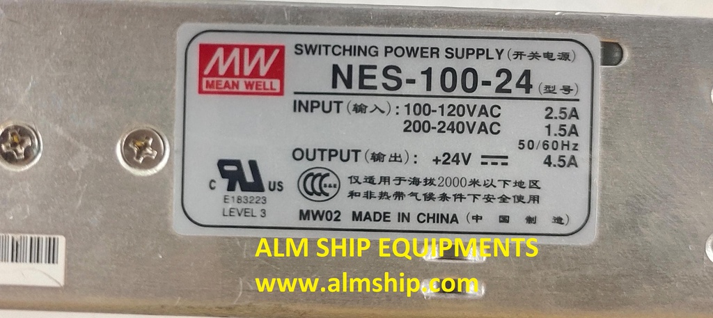 MEAN WELL NES-100-24 SWITCHING POWER SUPPLY
