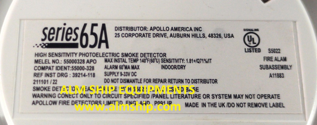 APOLLO SERIES 65A HIGH SENSITIVITY PHOTOELECTRIC SMOKE DETECTOR WITH-BASE