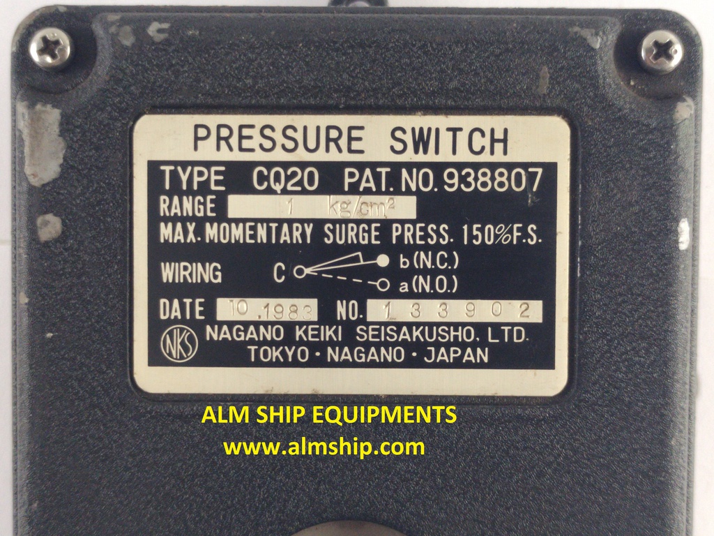 NAGANO KEIKI SEISAKUSHO CQ20 PRESSURE SWITCH