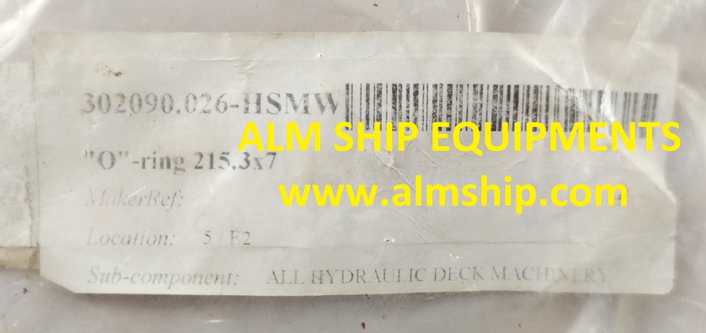 O-RING 302090.026-HSMW ALL HYDRAULIC DECK MACHINERY