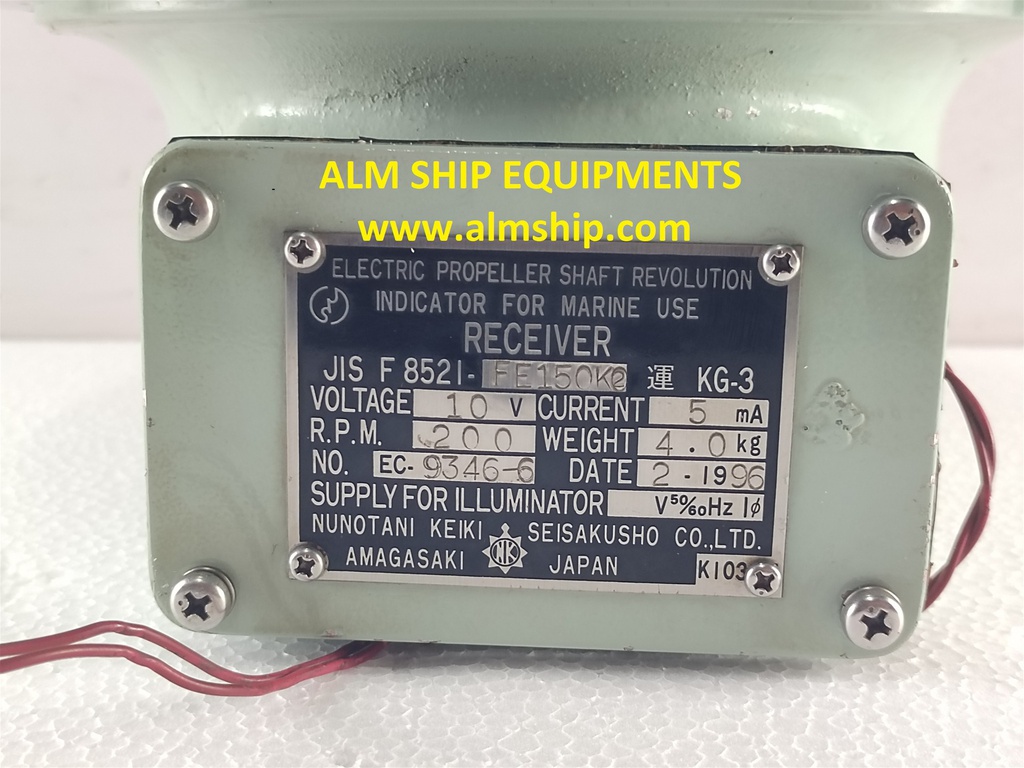 NUNOTANI KEIKI JIS F 8521-FE 150K02 ELECTRIC PROPELLER SHAFT REVOLUTION