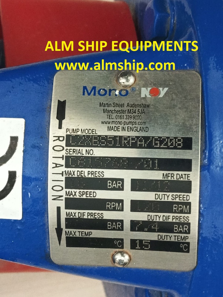Sludge Pump/ Mono (England)/ C2XBS51RPA/G208