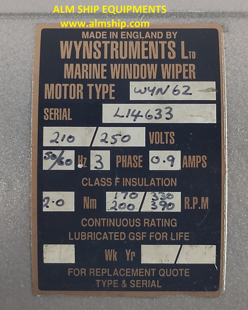 WYNSTRUMENTS WYN62 MARINE WINDOW WIPER (TESTED OK)