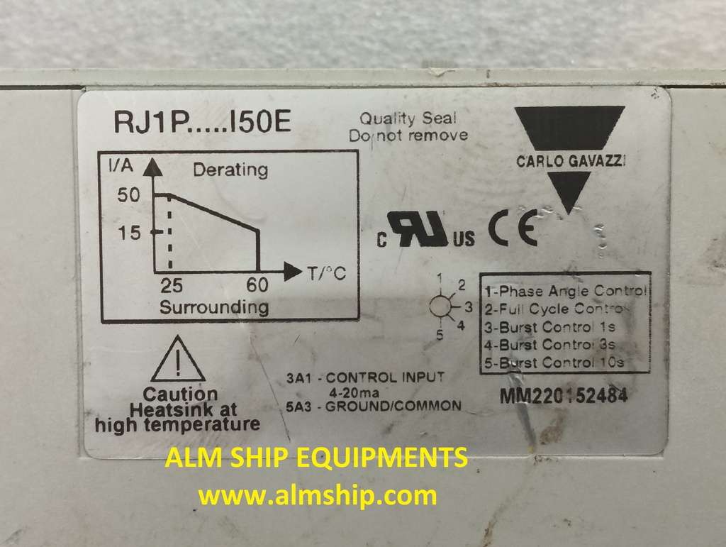 CARLO GAVAZZI RJ1P23I50E SEMICONDUCTOR CONTACTOR
