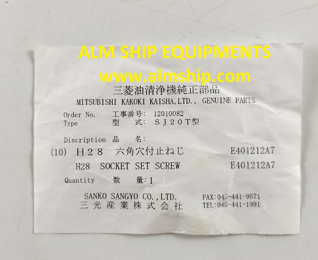 MITSUBISHI SOCKET SET SCREW SJ20T
