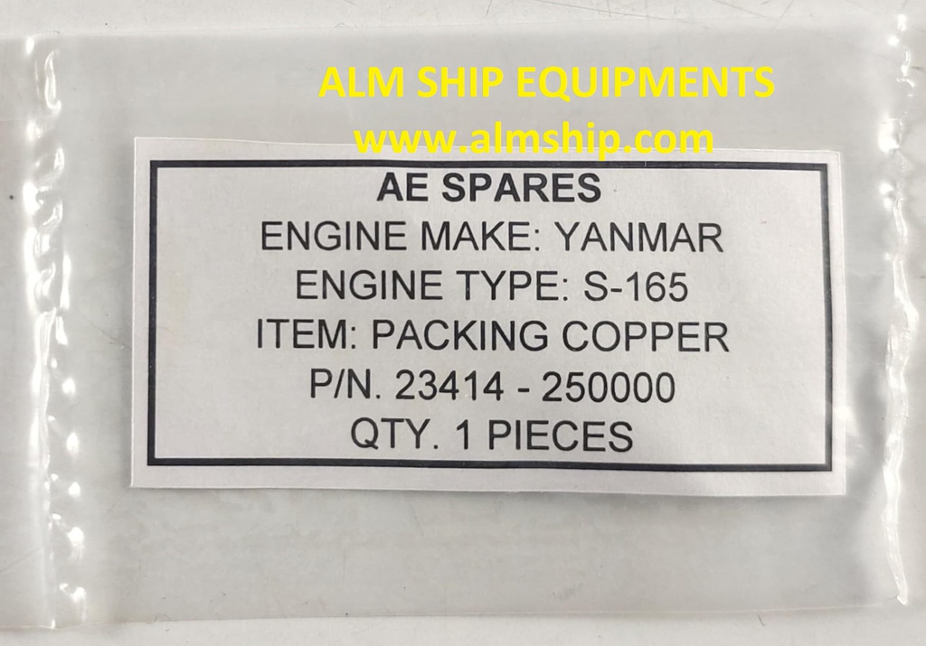 YANMAR GASKET 25 ROUND/PACKING COPPER S165