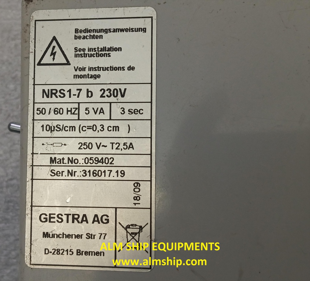 FLOWSERVE MADE BY GESTRA NRS1-7B LEVEL SWITCH