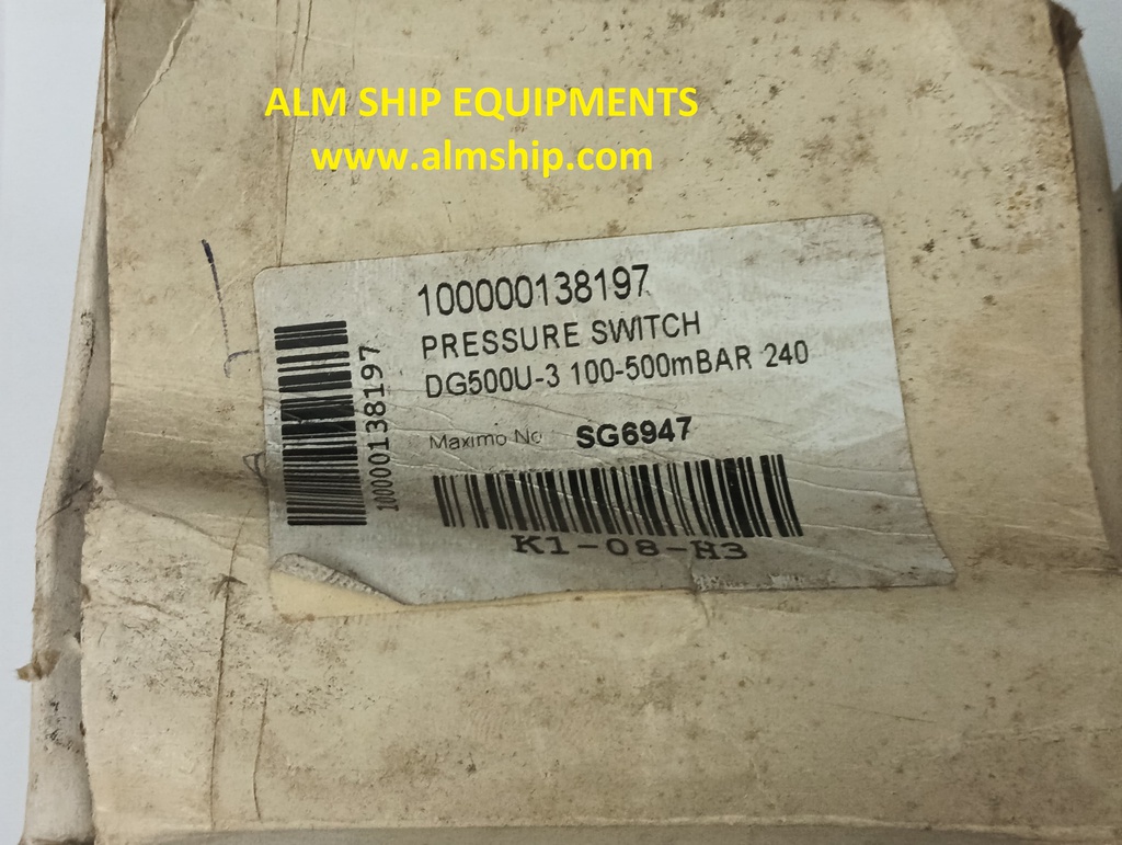 PRESSURE SWITCH/ KROM SCHRODER/ DG150U-3