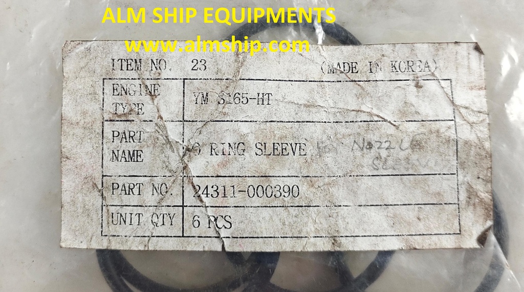 YANMAR O-RING SLEEVE S165