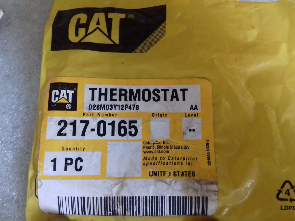 CAT THERMOSTAT D26M03Y12P478 P/N: 217-0165