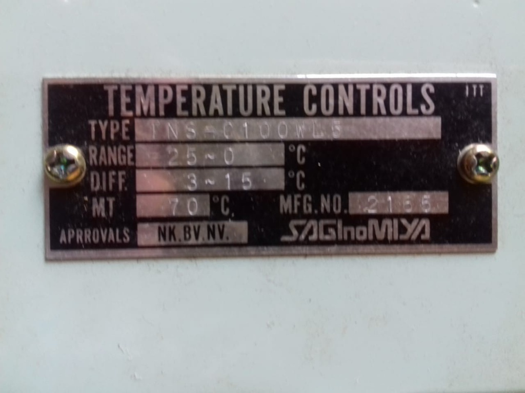 SAGINOMIYA TNS-C100WL5 TEMPRATURE CONTROLS