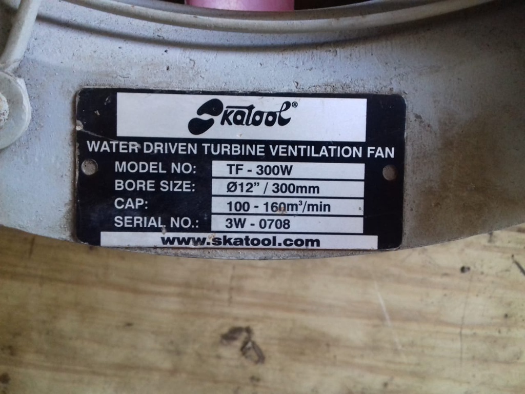Water Driven Turbine Ventilation Fan