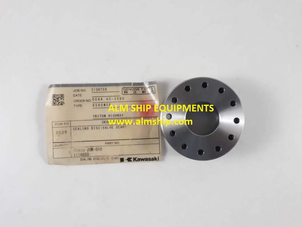 Sealing Disc (Valve Gear) Part No 90806-20K-010 1116650 For Kawasaki 8S60MCE