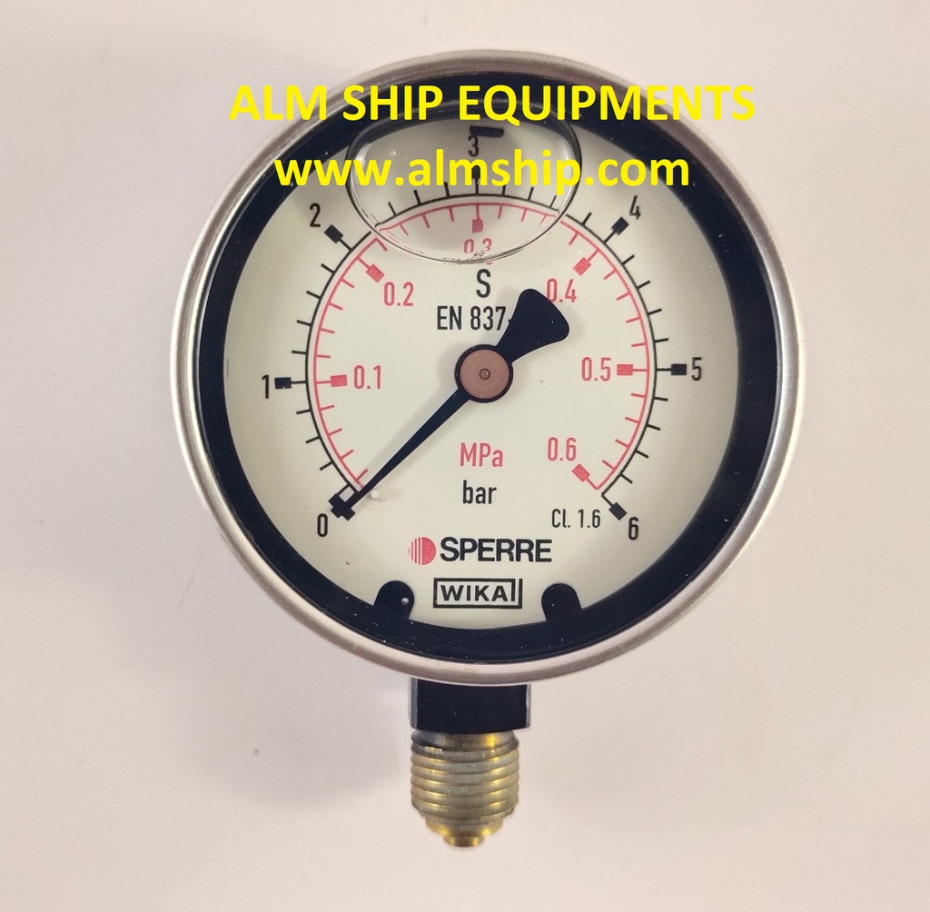 SPERRE WIKA EN-837-1 PRESSURE GAUGE 0-6 BAR