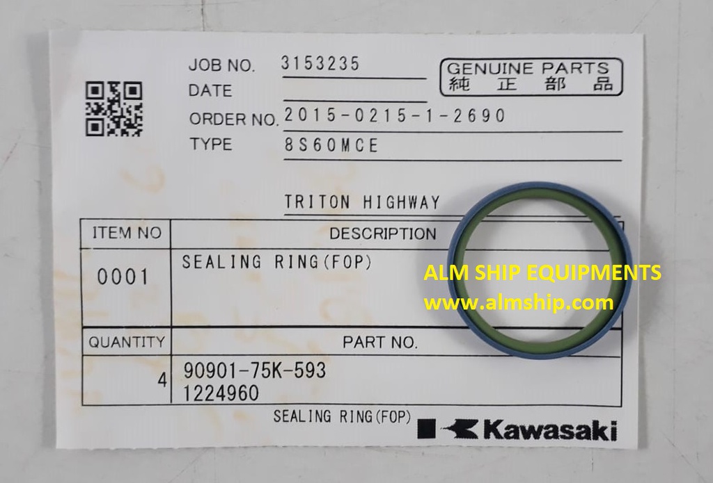 SEALING RING (FOP)-KAWASAKI 8S60MCE