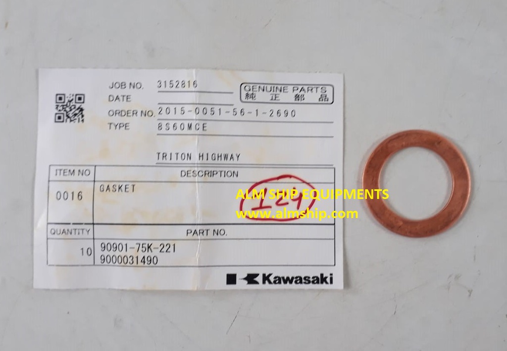 GASKET-KAWASAKI 8S60MCE