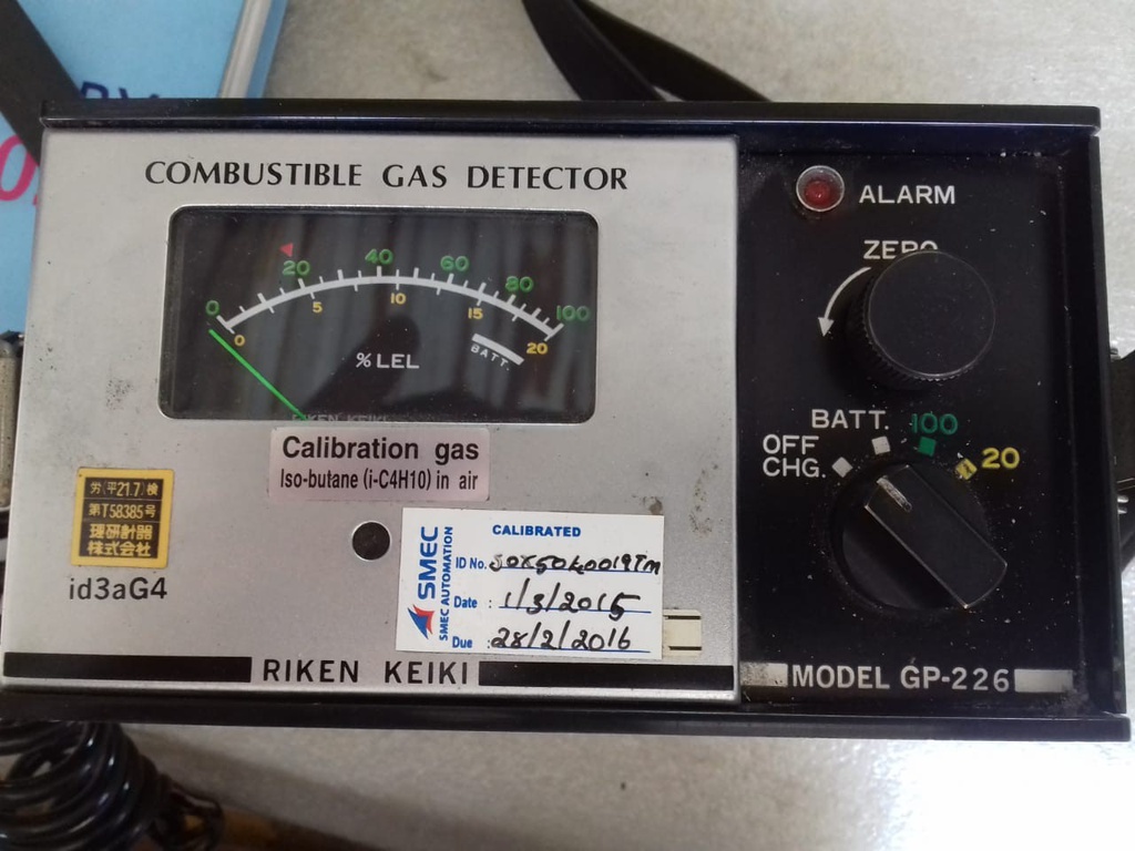 RIKEN KEIKI COMBUSTIBLE GAS DETECTOR GP-226