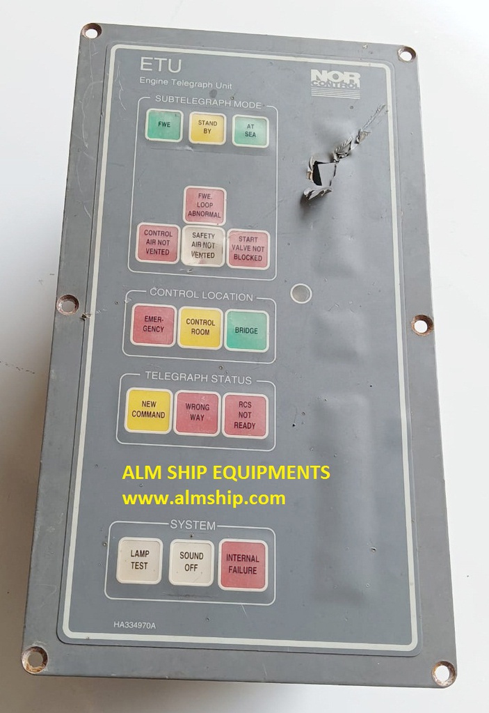 NOR CONTROL (ETU-ENGINE TELEGRAPH UNIT) FRONT COVER DAMAGE