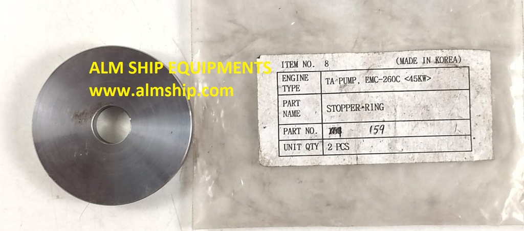 Stopper Ring P/n 159 &lt;45KW&gt; For Taiko Kikai EMC-260C