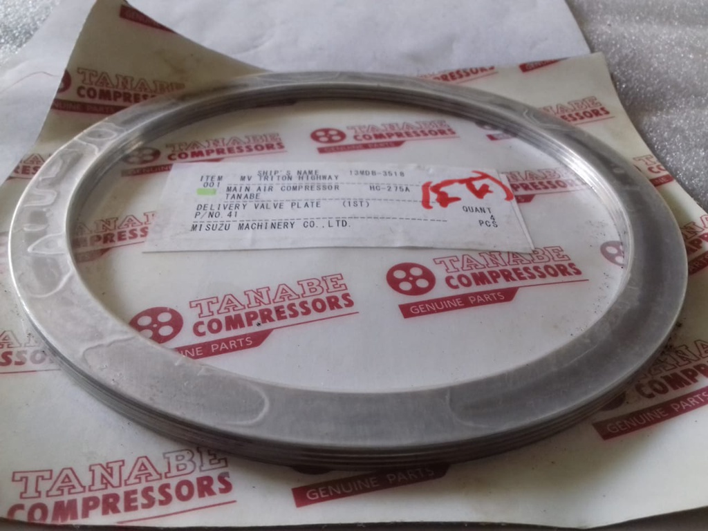 TANABE H-275A DELIVERY VALVE PLATE
