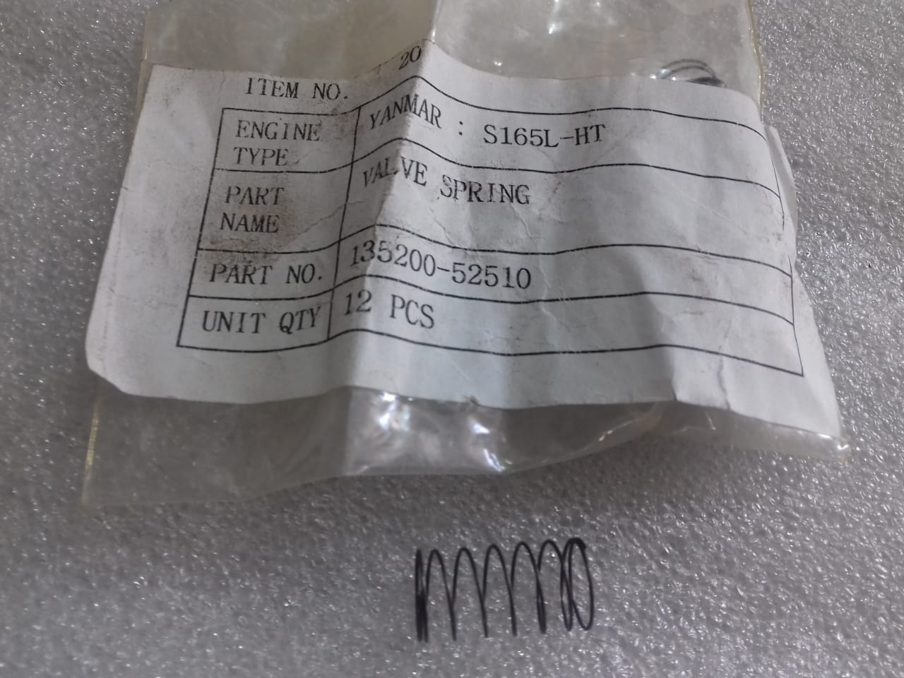 YANMAR VALVE SPRING S165