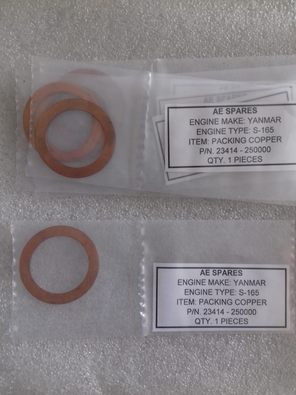 YANMAR GASKET 25 ROUND/PACKING COPPER S165