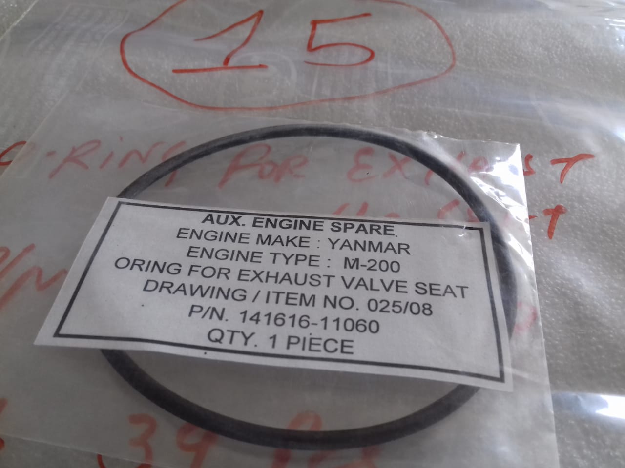 YANMAR O-RING FOR EXHAUST VALVE SEAT M-200
