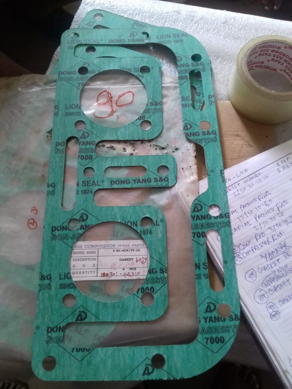 YANMAR GASKET BODY SC-30N/SC-40N