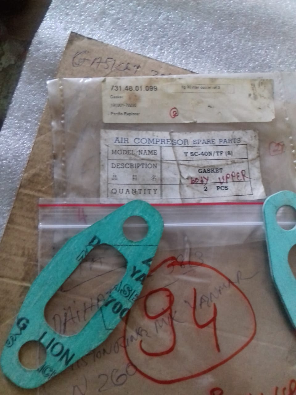 YANMAR GASKET BODY UPPER SC-30N/SC-40N