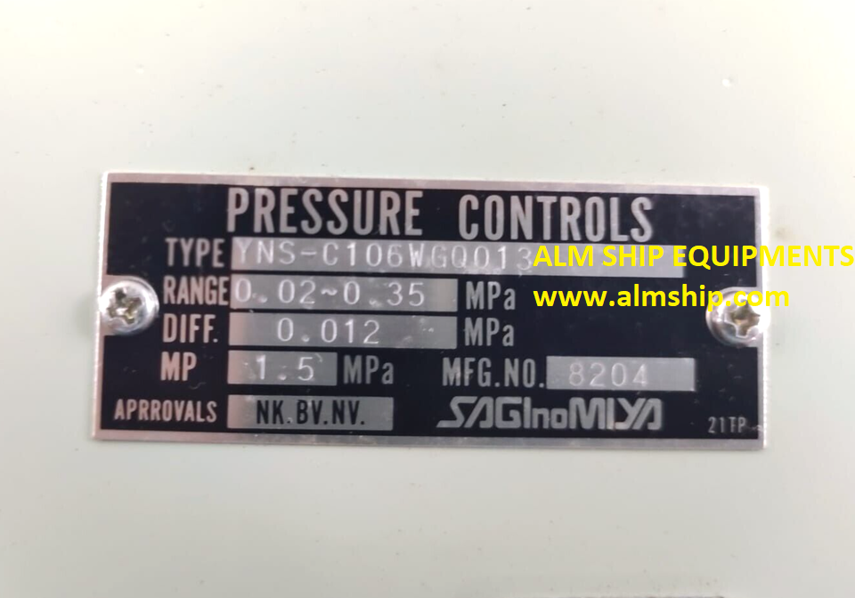 Saginomiya YNS-C106WGQ013 Pressure Controls