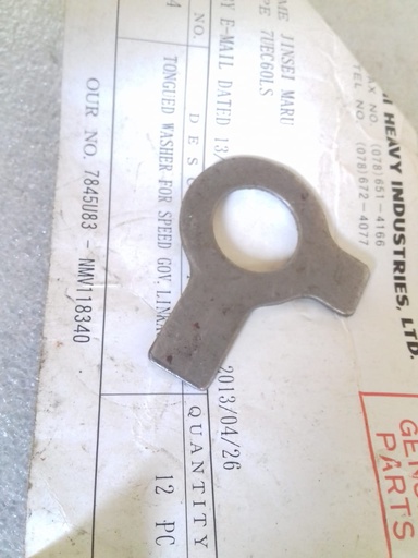 TONGUED WASHER FOR SPEED GOV. LINKAGE