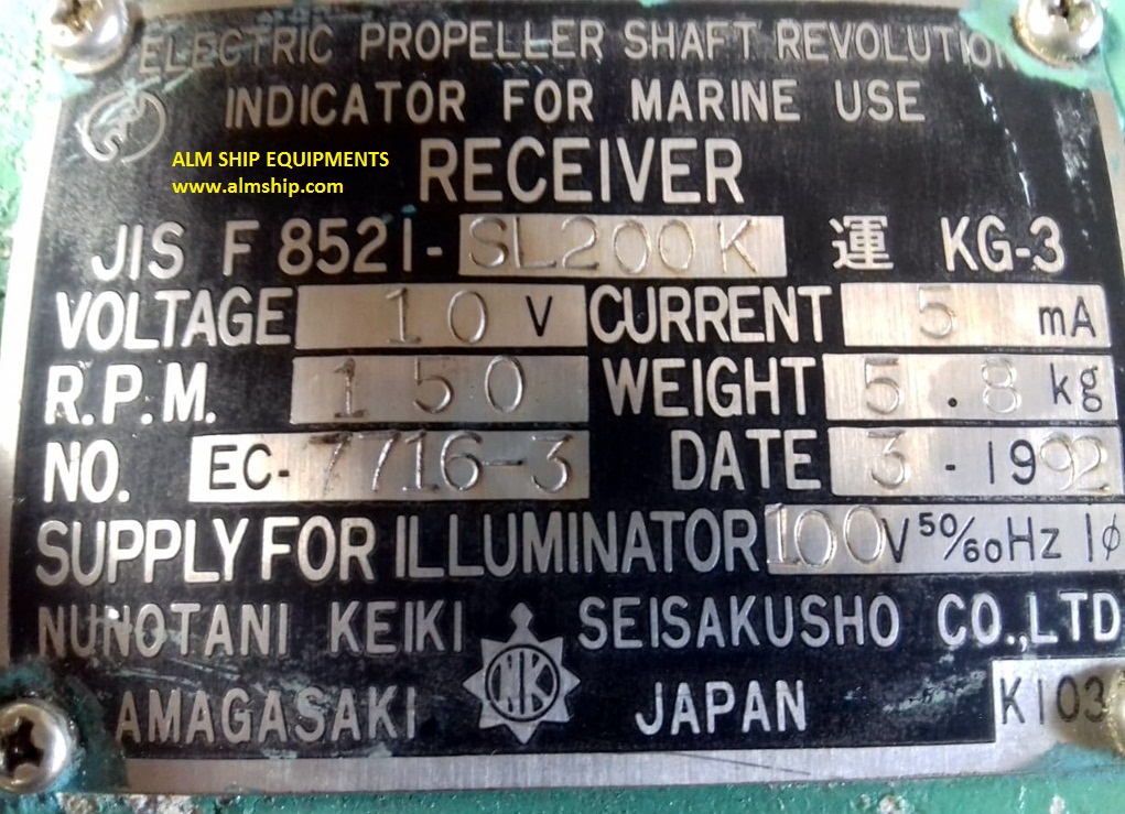 NUNOTANI KEIKI METER RPM-150 - JIS F 8521-SL200K DAMAGE
