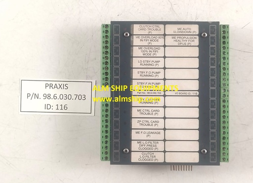 Praxis 98.6.030.703 Processor Board Rev BA Id 116