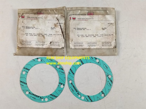Gasket Pn. 222.2 & 222.1 Id 1001 & 4040-701203-4.0 & 4040-701203-5.0 For Framo
