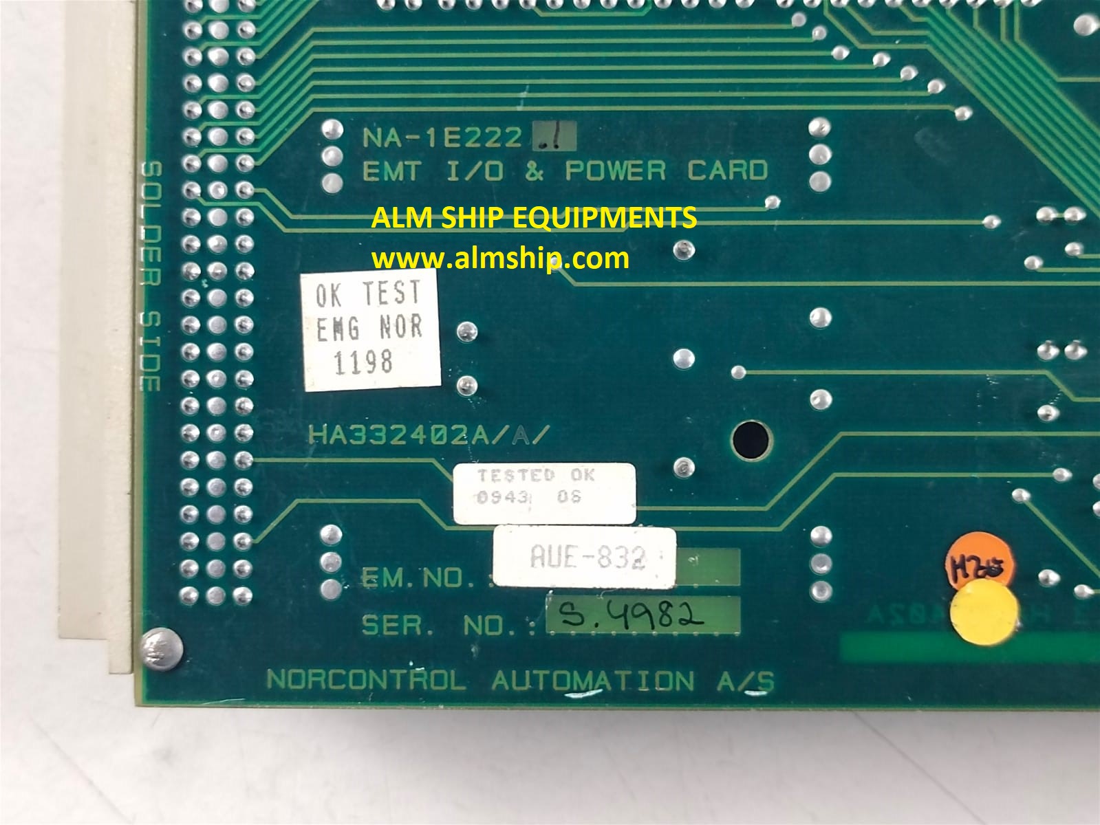 Norcontrol NA-1E222.1 EMT I/O & Power Card HA332402 A/A/A