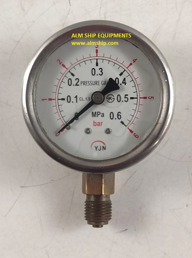 YJN PRESSURE GAUGE 0-6 BAR