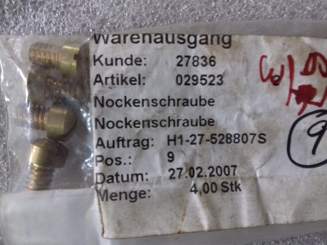 HAMWORTHY 2TF5/2TF54 CAM SCREW